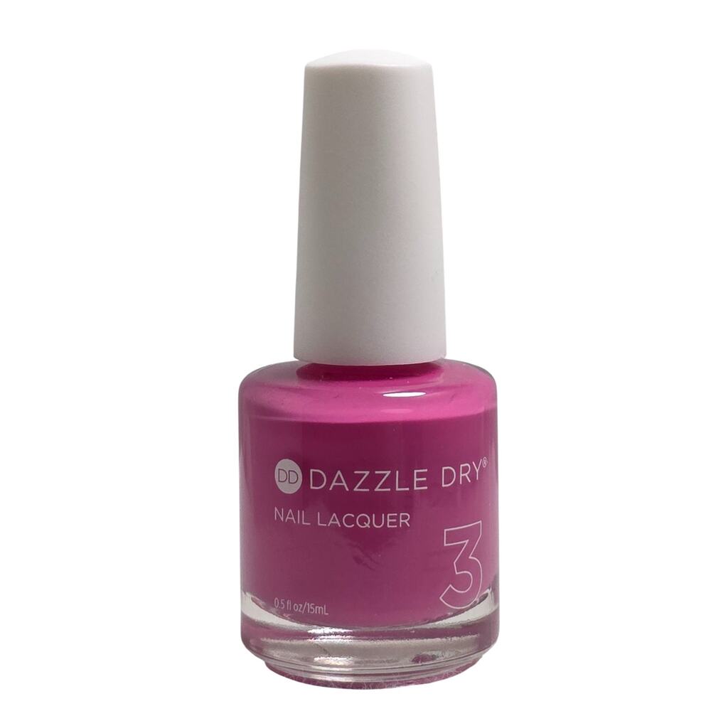 Dazzle Dry Nail Lacquer #408 Pink Plume Bright Pink Polish 0.5 oz New